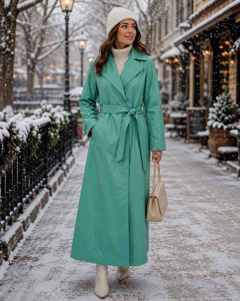 VTG London Fog Women’s Green Trench Coat Belted Jacket Size 8 Petite New